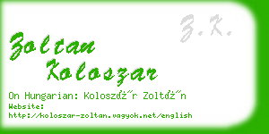 zoltan koloszar business card